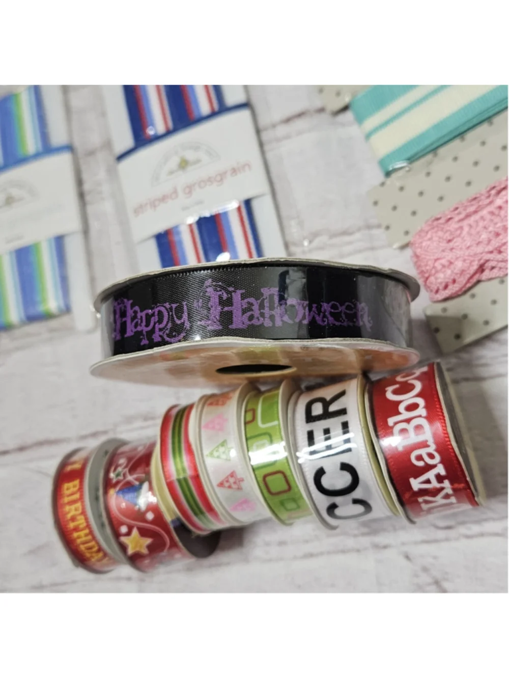 Scrapbook/Crafting Ribbon Lot of 13 All New in Package